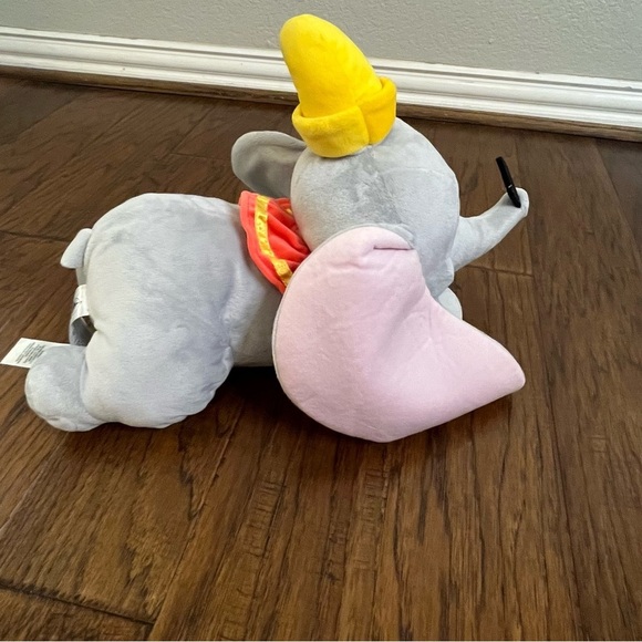 Disney Store Dumbo With Feather in Nose Plush with Yellow Hat - Picture 5 of 7